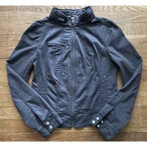 EXPRESS Zip Cotton Jacket sz 6 | Charcoal Gray